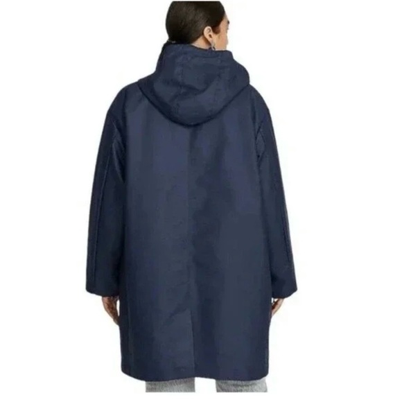 J.Crew Double Breasted Rain Coat Navy Blue - Picture 2 of 3